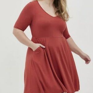 Torrid Orange Knit Dress with pockets
